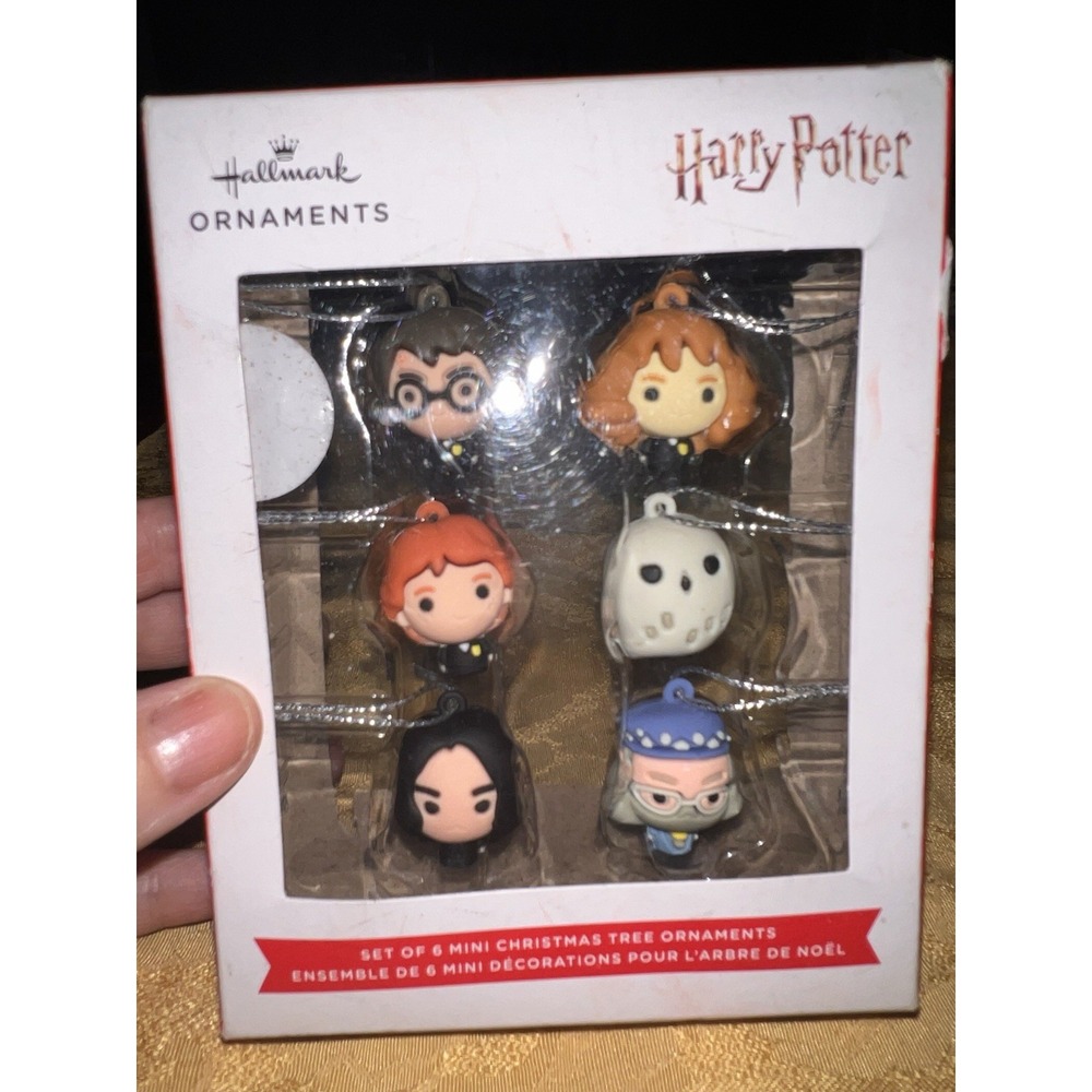 Hallmark Mini Harry Potter Christmas Ornaments Set of 6 Chibi Figures NIB